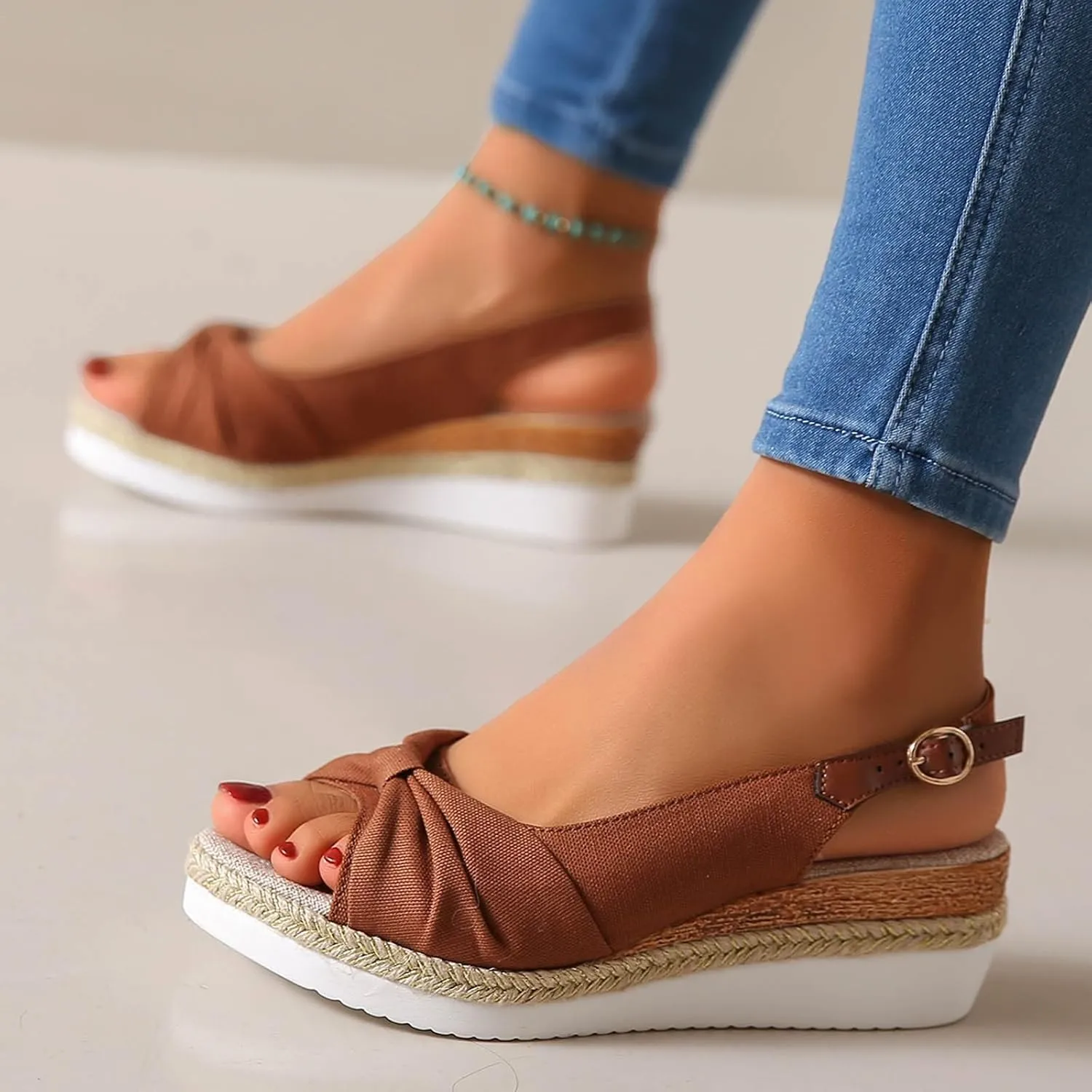 Women's Platform & Wedge Sandals Wedge Casual Sandals For Women Buckle Women's Platform Sandals