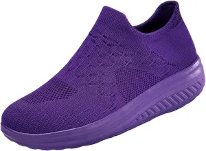 Womens Simple Slip on Walking Shoes Outdoor Casual Solid Color Comfortable Lightweight Casual Shoes for Ladies Breathable Fashion Sneakers for Outdoor Walking
