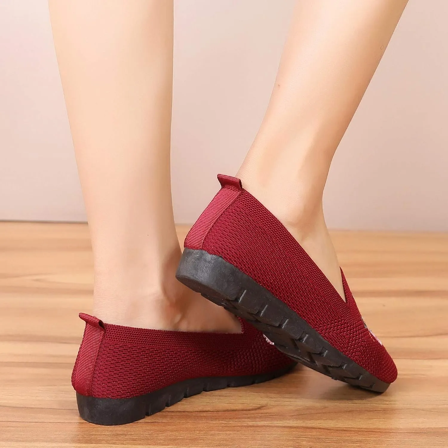 Women's Slip-On Casual Shoes Loafer Cute Loafer Slip on Ballet Flat Square Toe Comfortable Office Work Shoes