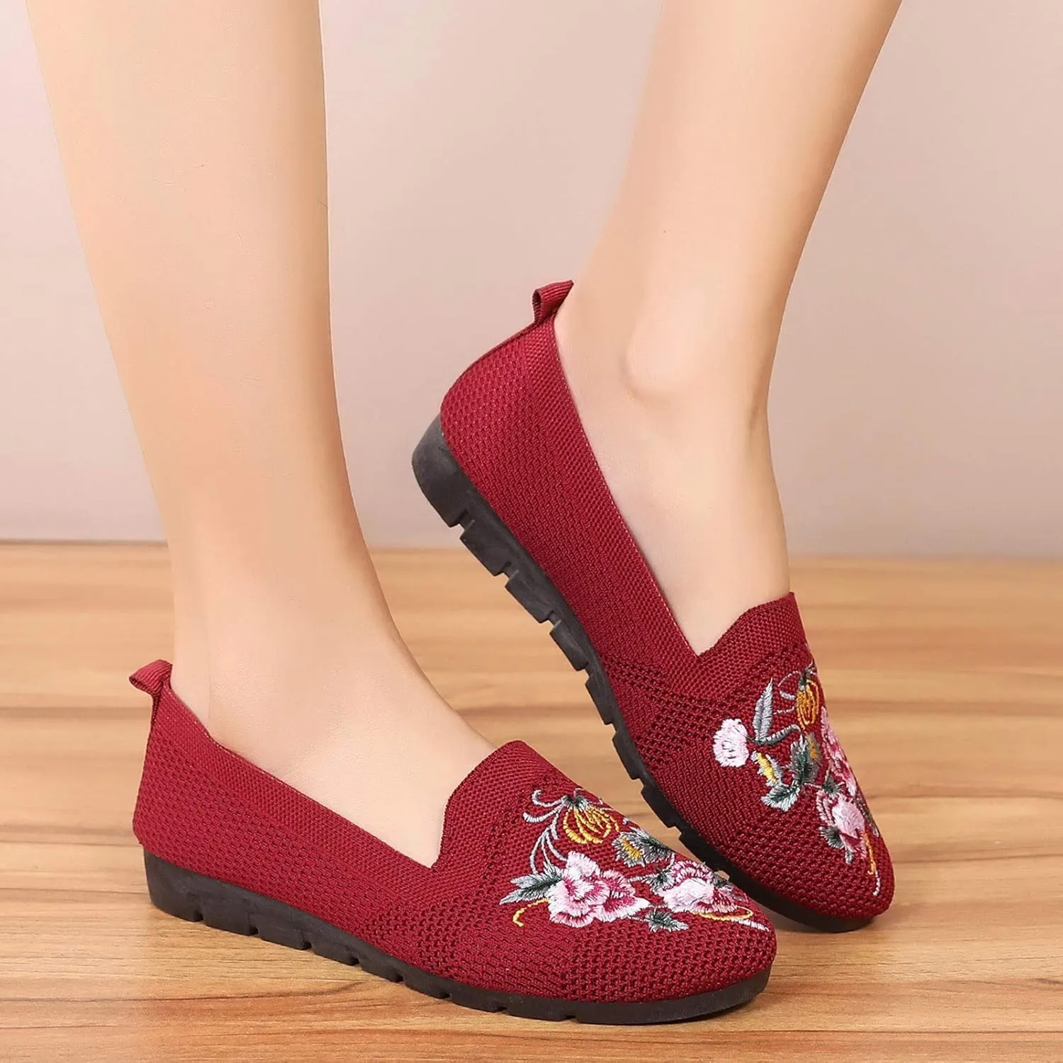 Women's Slip-On Casual Shoes Loafer Cute Loafer Slip on Ballet Flat Square Toe Comfortable Office Work Shoes