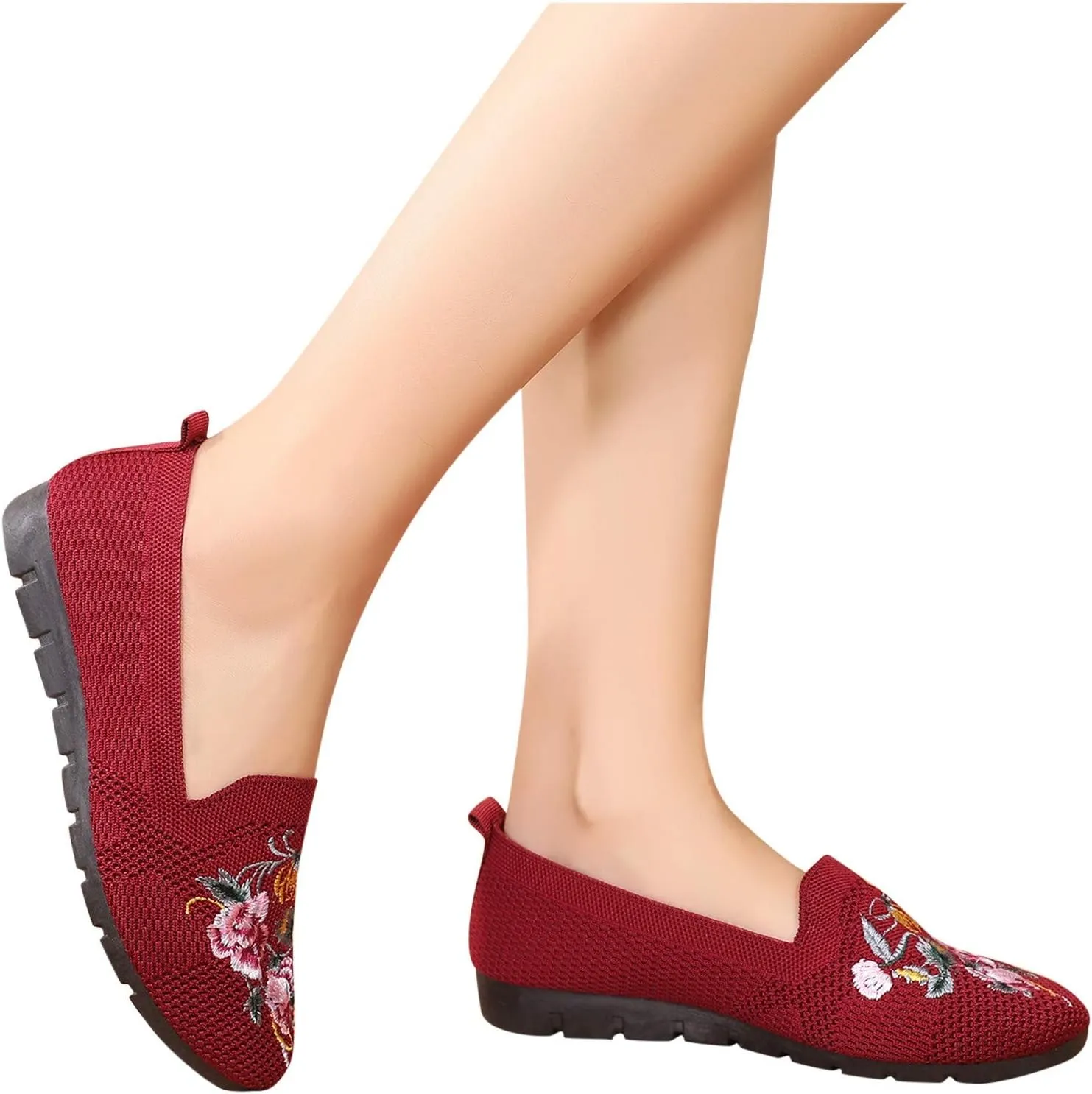 Women's Slip-On Casual Shoes Loafer Cute Loafer Slip on Ballet Flat Square Toe Comfortable Office Work Shoes