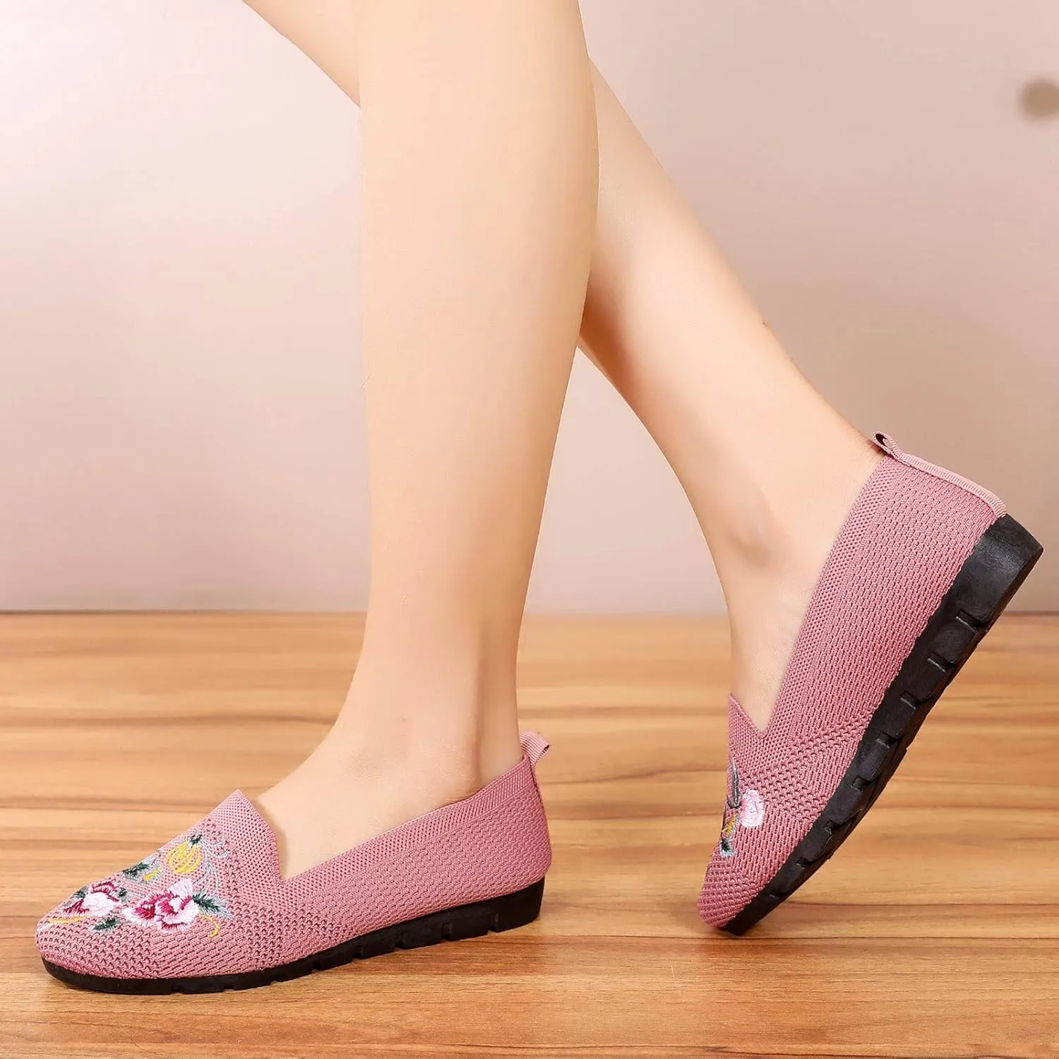 Women's Slip-On Casual Shoes Loafer Cute Loafer Slip on Ballet Flat Square Toe Comfortable Office Work Shoes
