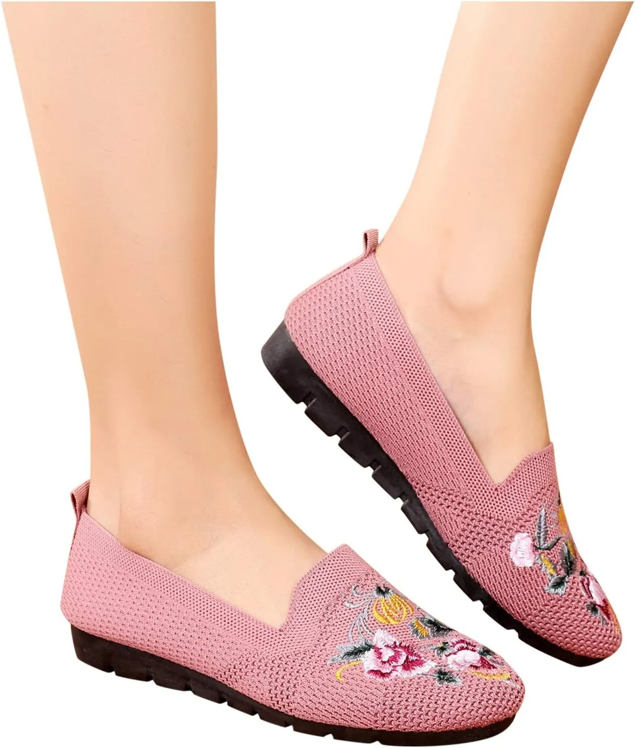 Women's Slip-On Casual Shoes Loafer Cute Loafer Slip on Ballet Flat Square Toe Comfortable Office Work Shoes