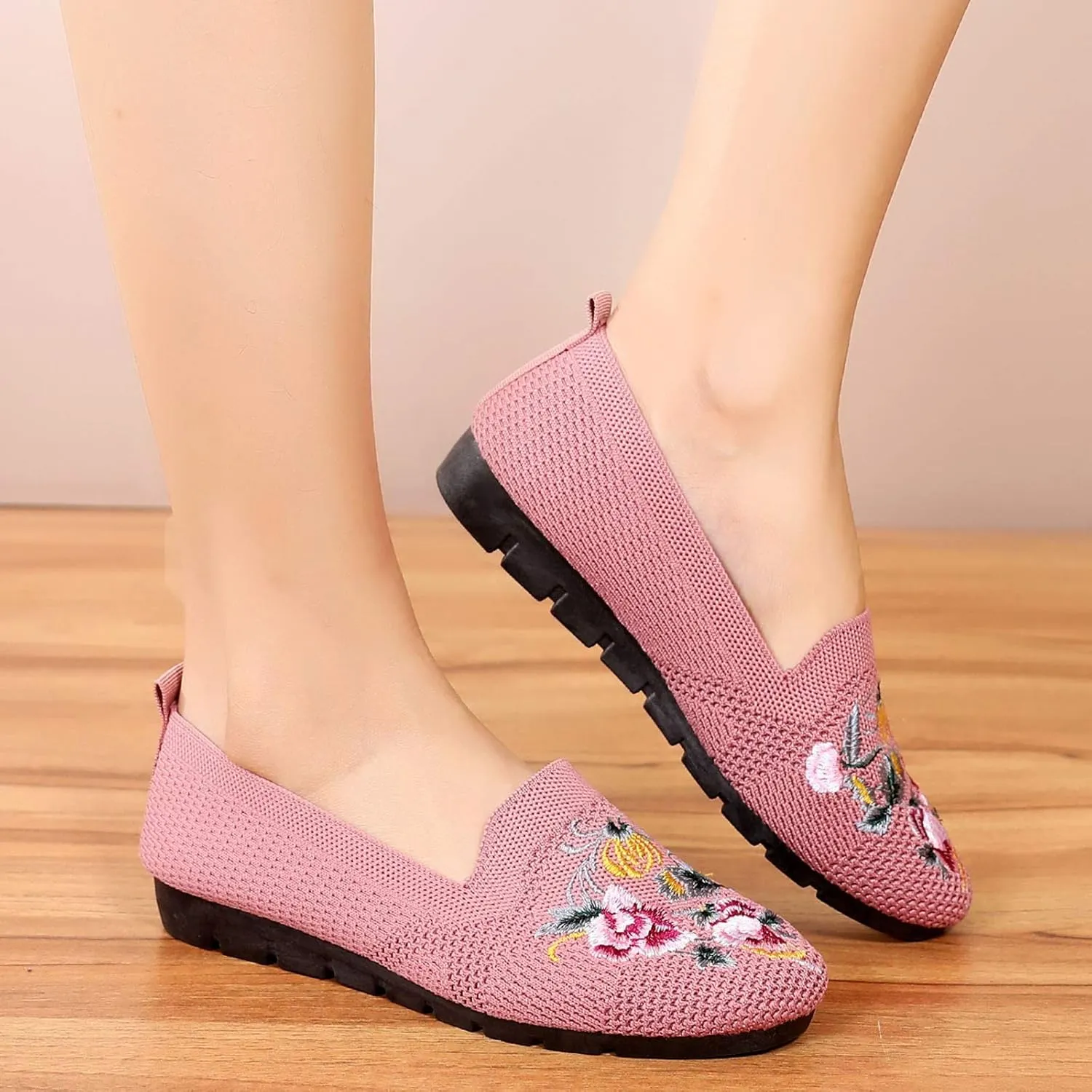 Women's Slip-On Casual Shoes Loafer Cute Loafer Slip on Ballet Flat Square Toe Comfortable Office Work Shoes