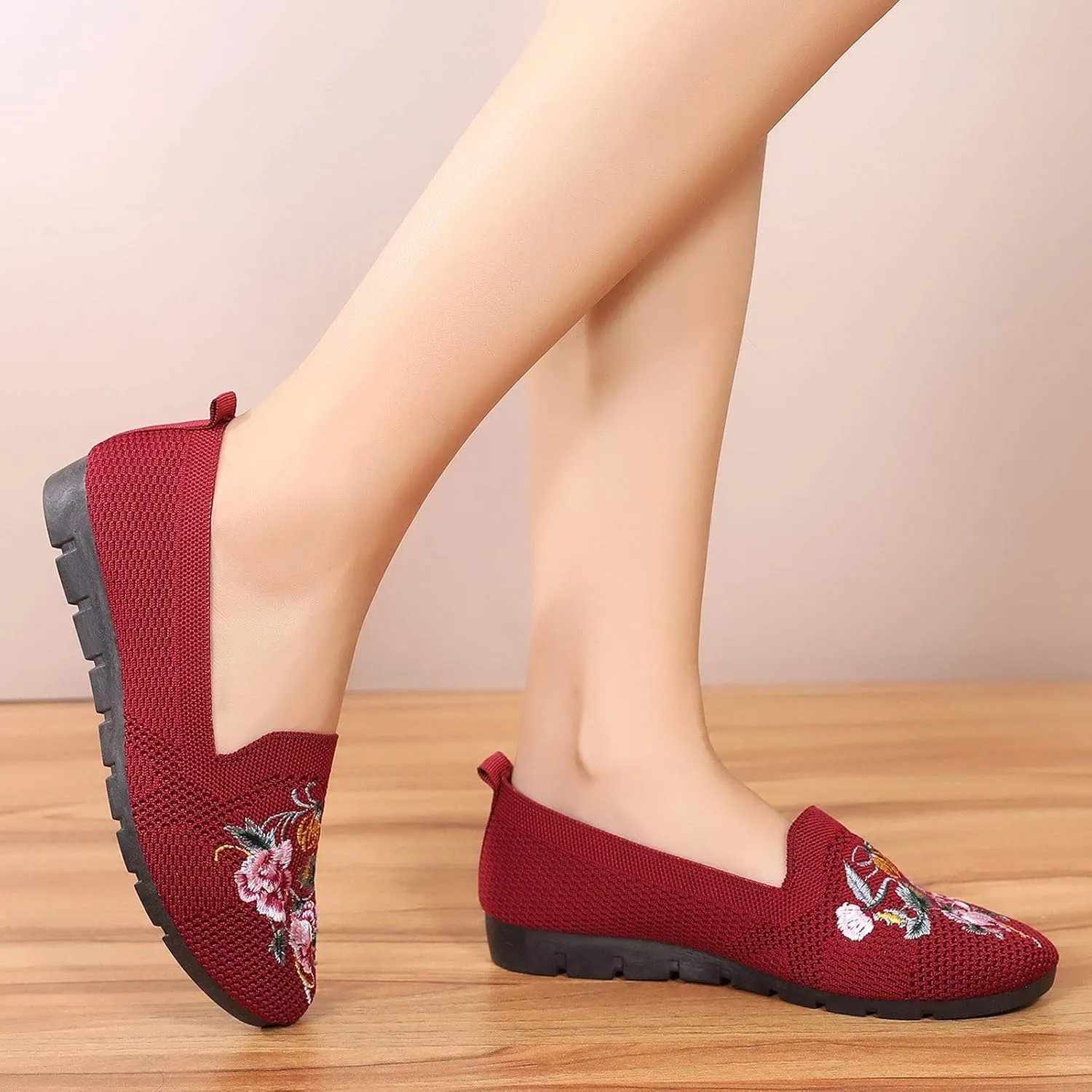 Women's Slip-On Casual Shoes Loafer Cute Loafer Slip on Ballet Flat Square Toe Comfortable Office Work Shoes