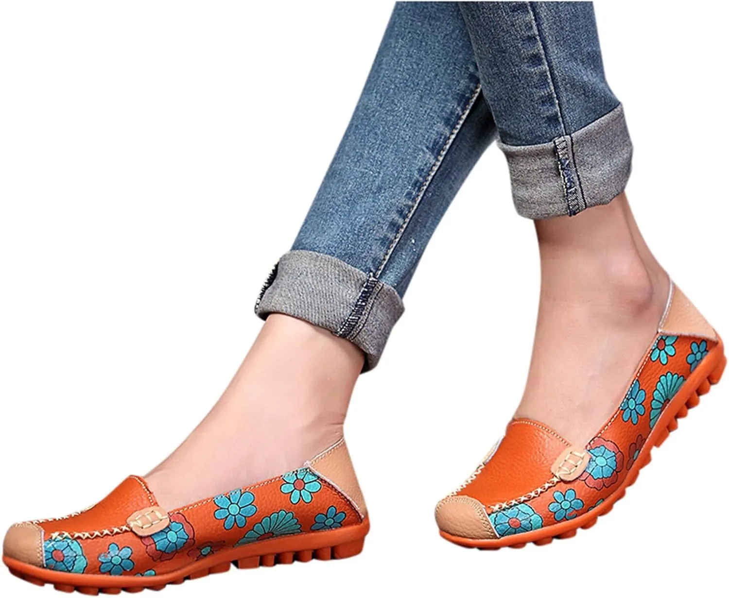 Women's Slip-On Mesh Slip on Loafers Soft White Flats Women's Comfort Penny Loafers with Arch Support