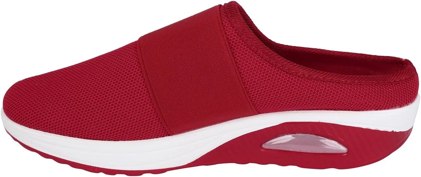 Women's Slip-On Orthopedic Arch Support Backless Mens Tennis Shoes Mesh Breathable Men Casual Shoes Black Platform Sneaker Red Tennis Shoe Casual Loafers