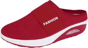 Women's Slip-On Orthopedic Arch Support Backless Mens Tennis Shoes Mesh Breathable Men Casual Shoes Black Platform Sneaker Red Tennis Shoe Casual Loafers