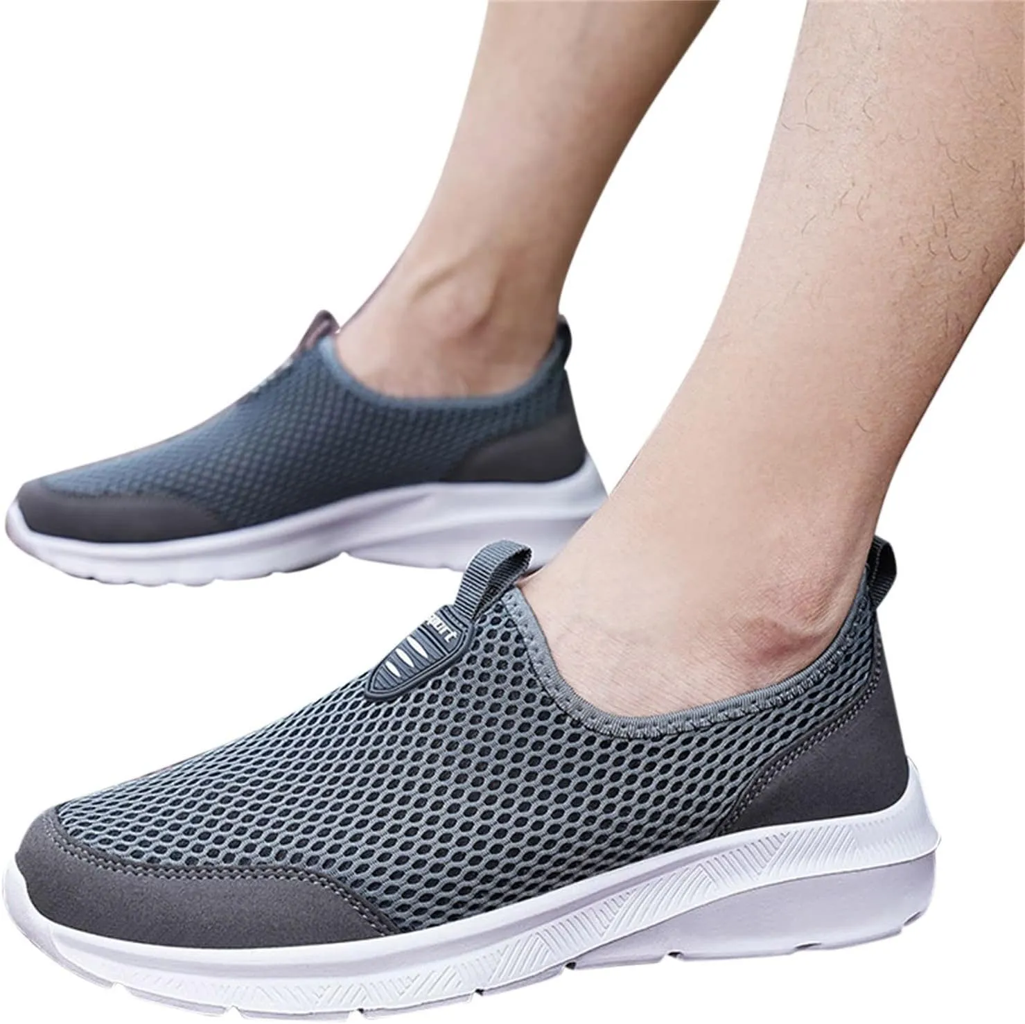 Womens Slip On Walking Shoes Lightweight Breathable Non Slip Mens Casual Shoes Mesh Men Shoes Casual Women's Fashion Sneakers Brown Tennis Shoe Loafers Casual Slip On