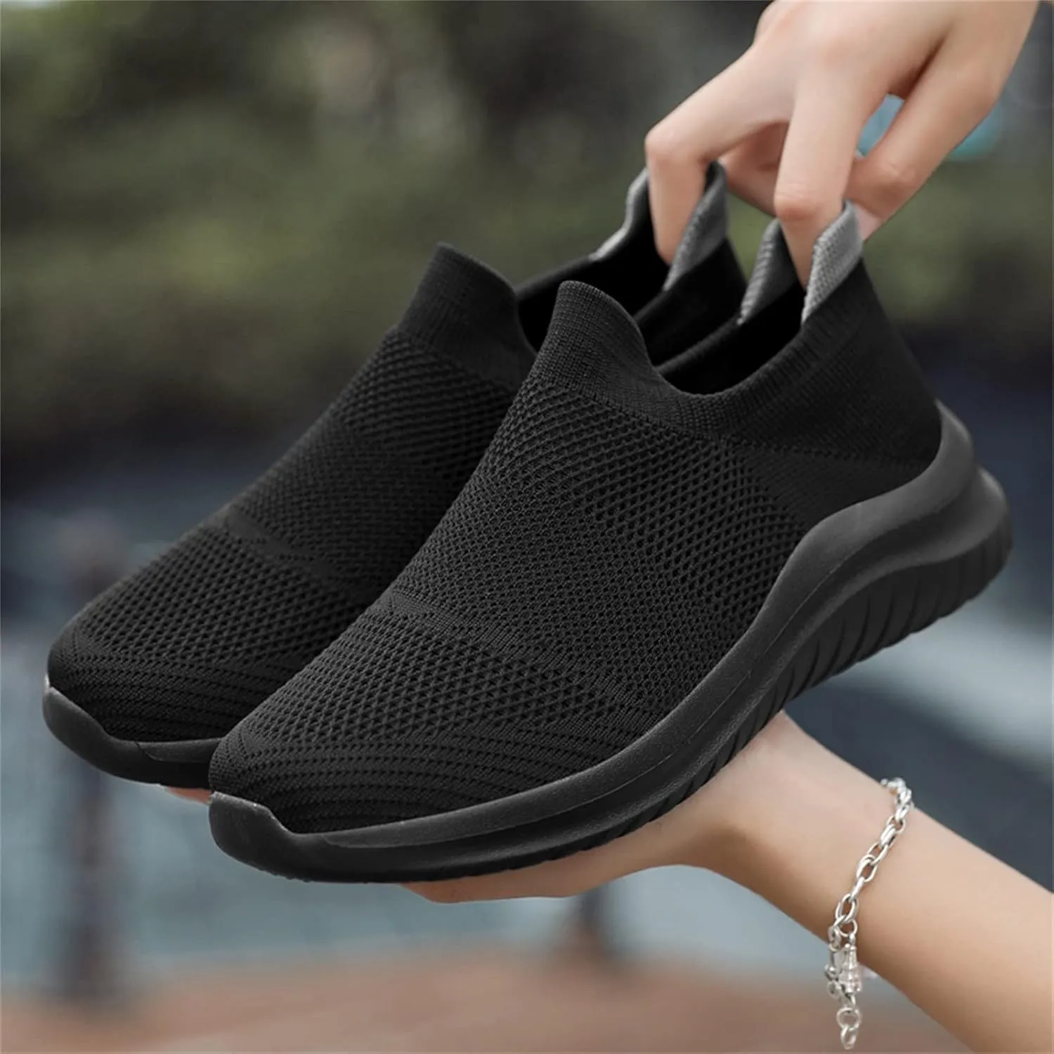 Womens Slip On Walking Shoes Non Slip Running Shoes Non Slip Work Shoes Women Casual Men's Casual Shoes Walking Sneakers Slip On Tennis Shoe Loafers Casual Slip On