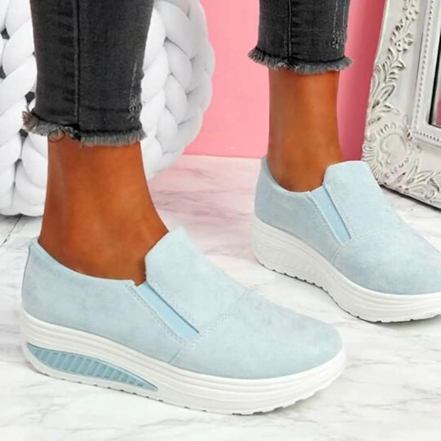 Womens Sneakers Size 6.5 Wide Zapatillas Blancas para Mujer De Tacon Bajitos Women Sneakers Lightweight Air Cushion Gym Fashion Shoes Womens Platform Sneakers Fashion Zapatos OrtopéDicos para Mujeres