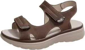 Women's Summer Sandals with Adjustable Strap Low Heel Comfortable Walking Shoes for Casual Outfits and Beach