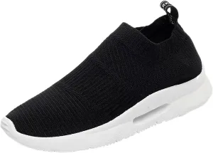 Womens Walking Shoes Sock Casual Ladies Fashion Sneakers Non Slip Work Shoes Women Comfort Casual Shoes for Fall Black Sneakers Red Tennis Shoe Loafers Casual Slip On