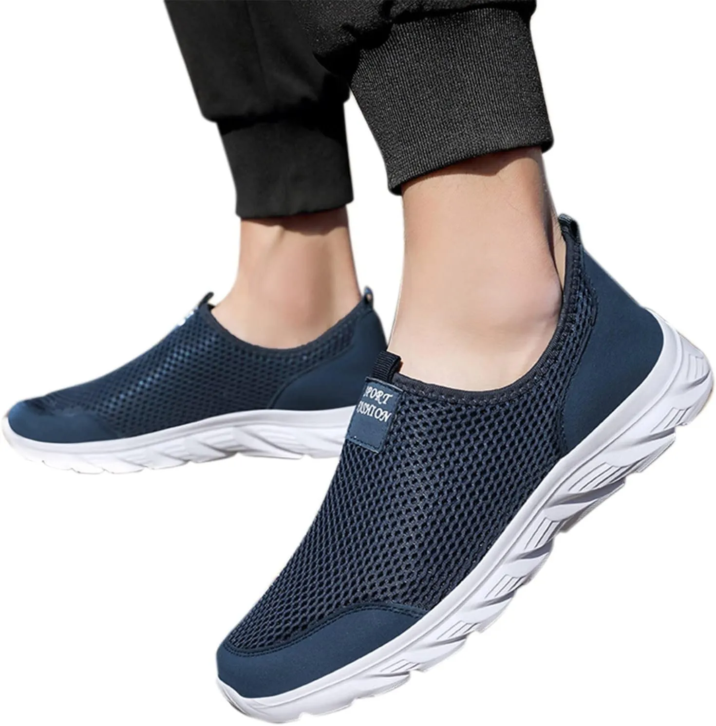 Womens Walking Shoes Sock Casual Ladies Fashion Sneakers Non Slip Work Shoes Women Comfort Casual Shoes for Fall Black Sneakers Red Tennis Shoe Loafers Casual Slip On