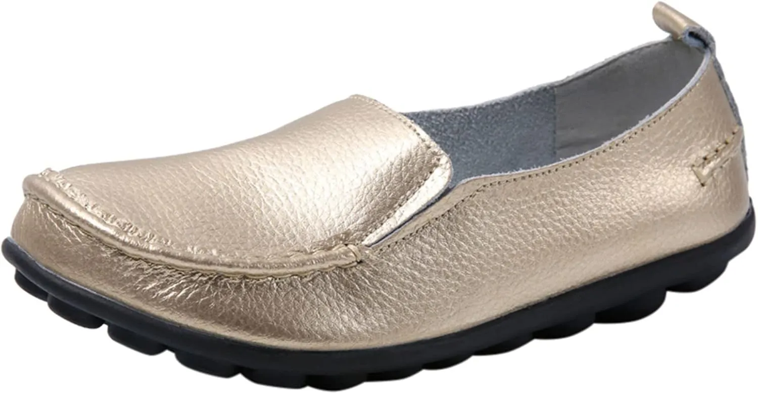 Women's Wide Loafers Slip on Flat Shoes Comfort Penny Loafers with Arch Support Dressy Moccasins Shoes Office Shoes