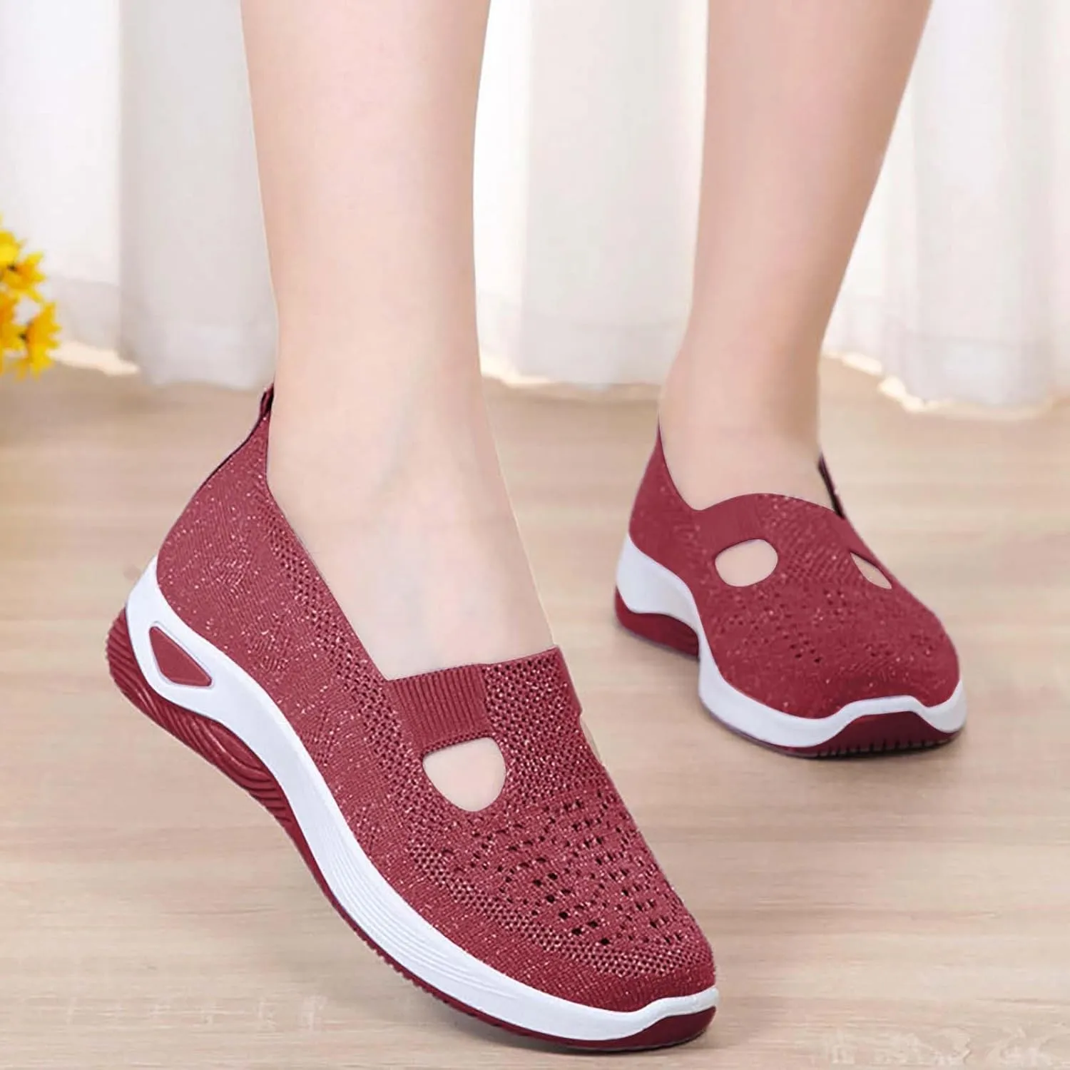 Women's Woven Orthopedic Breathable Soft Shoes Womens Running Shoes Casual Black Casual Shoes Black Sneakers White Tennis Shoe Cross Trainer Shoe