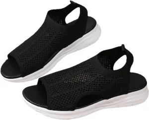 Womens Woven Sport Walking Sandals Comfortable Non-slip Casual Open Toe Flat Sandals Slip on Sports Lightweight Slides Casual Orthopedic 2025 Summer Shoes