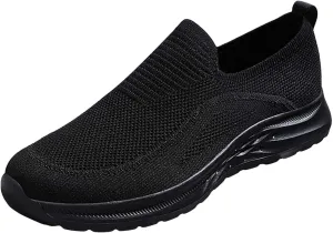 Woven Breathable Soft Sole Casual Sport Shoes Thick Sole Comfortable Lighweight Sneakers Hands Free Comfy Outdoor Walking Shoes for Men
